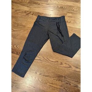 KYODAN Women's Size PS Grey Ruched Crop Capri Leggings Workout Tie Waist